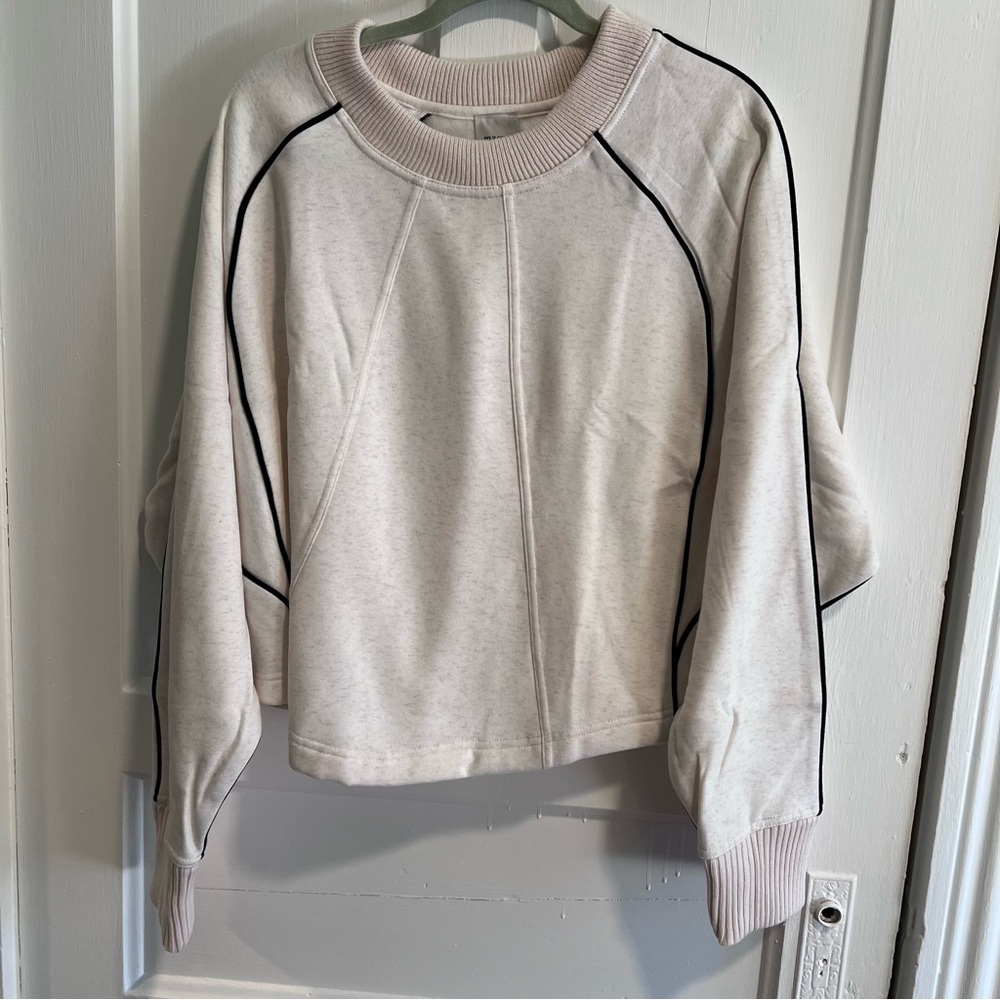 Maeve Cream Pullover with Black Accents NWT
